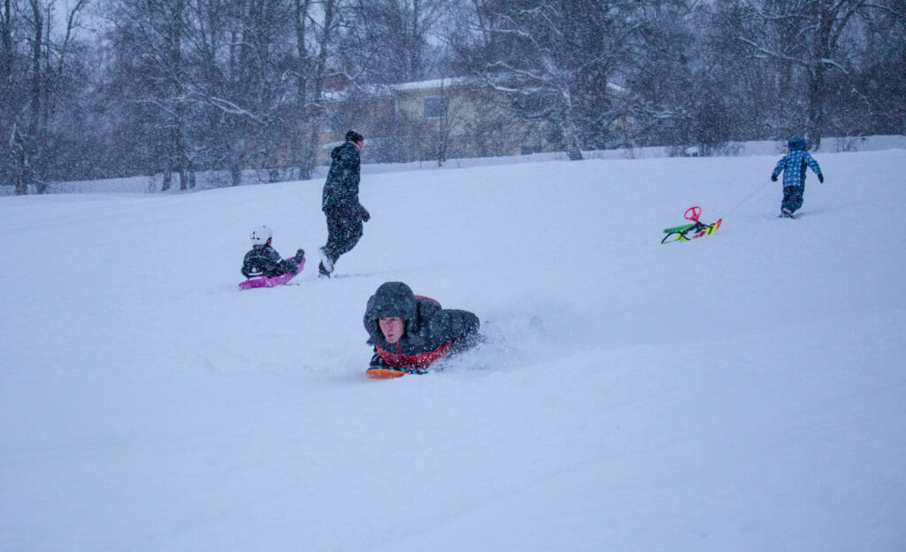 Sledding fun