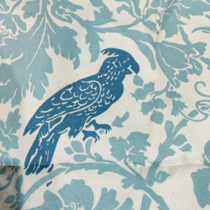 Premier Prints Barber Natural Village blue Fabric