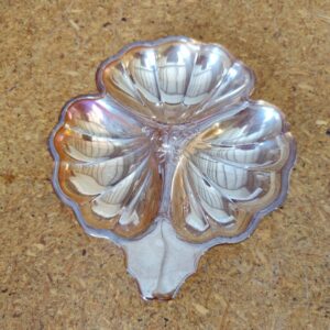 Carnival Glass Clover Shaped Candy Dish