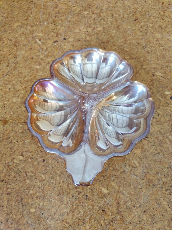 Carnival Glass Clover Shaped Candy Dish