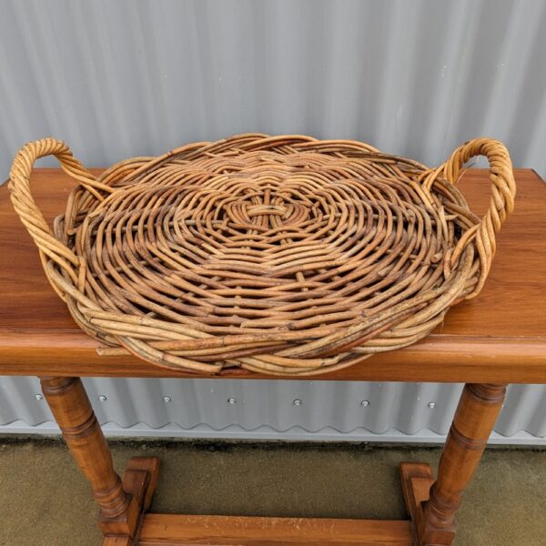 Cane Serving Tray with Handles