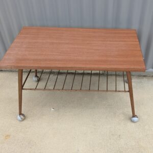 Retro Formica Coffee Table with Wheels